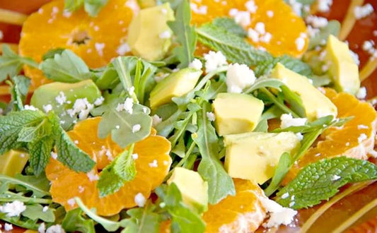 ENSALADA DE MANDARINA, AGUACATE Y QUESO FRESCO