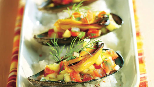 MEJILLONES EN ESCABECHE CON MANGO
